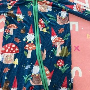 Little Sleepies Blue Gnome and Mushroom Footies